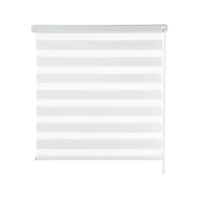 Persiana Zebra Branca Linho Dupla Rolo 160x160cm Evolux