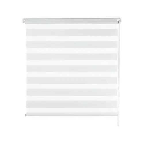 Persiana Zebra Branca Linho Dupla Rolo 160x160cm Evolux