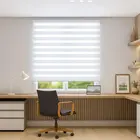 Persiana Zebra Branca Linho Dupla Rolo 160x160cm Evolux