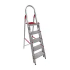 Escada de Aluminio com 05 Degraus Duplos Pratica com Reforço e Trava ArtFactory