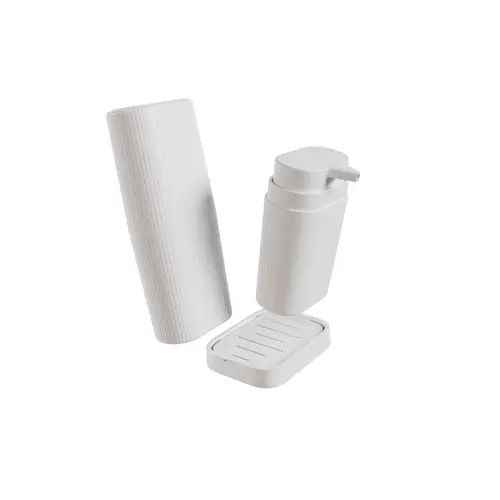 Kit Acessórios Para Bancada de Banheiro 3 Peça Branco Astra