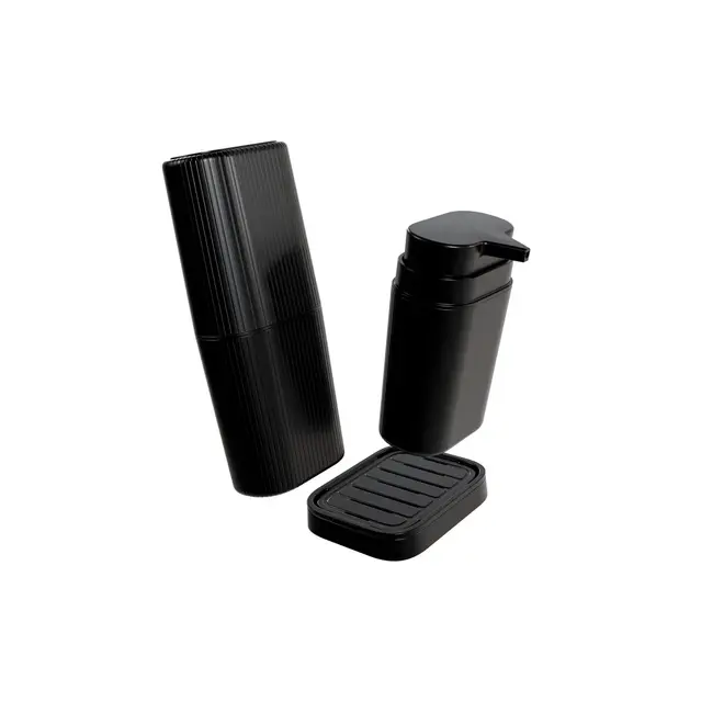 Kit Acessórios Para Bancada de Banheiro 3 Peça Preto Astra