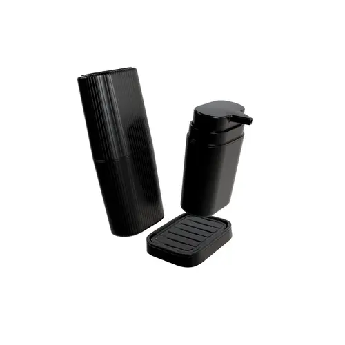 Kit Acessórios Para Bancada de Banheiro 3 Peça Preto Astra
