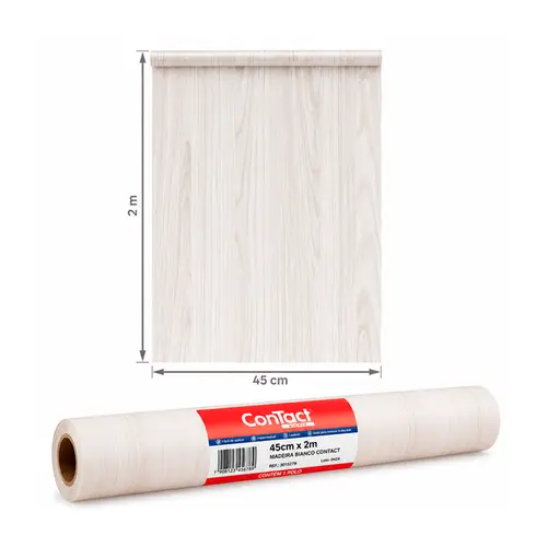 Rolo Adesivo 45cm x 2M Madeira Bianco Contact