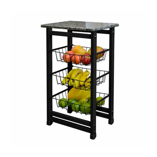 Fruteira Com Tampo Granito Preta Utilaço
