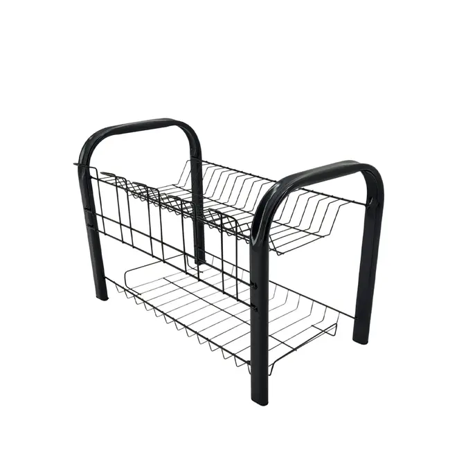 Escorredor Louça Premium 18 Pratos Preto Utilaço