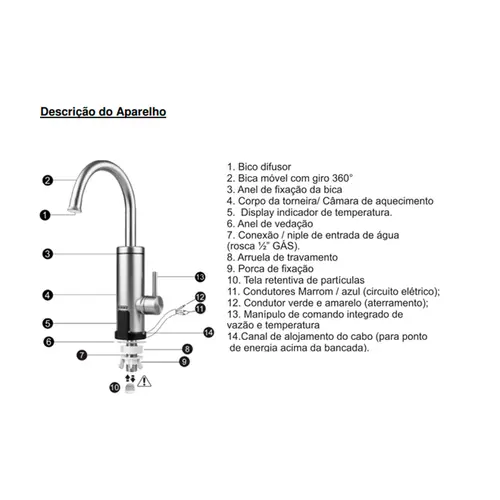 Torneira Elétrica Blindada 220V 3000W Bancada Fame