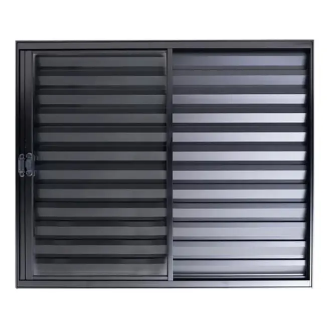 Veneziana de Aluminio 3 Folhas Premium Preto 100x120 Lux