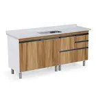Gabinete de Cozinha Coliseu 174Cm Nogal AJR