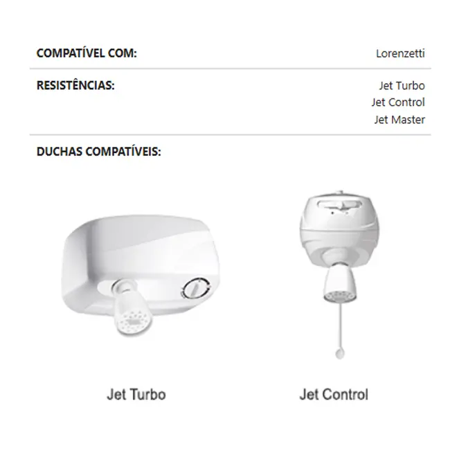 Resistência para Lorenzetti Jet 7800W 220V Pratimix