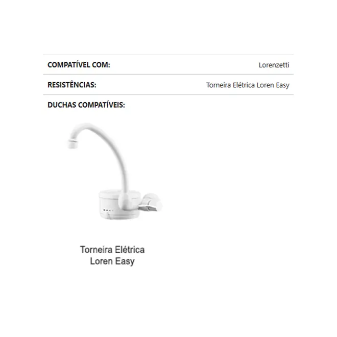 Resistência para Torneira Lorenzetti 5500W 220V Pratimix
