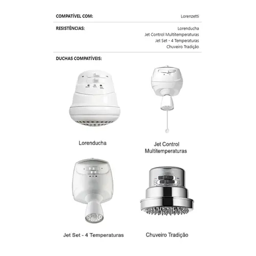 Resistência para Lorenzetti Tradição 4T 4500W 127V Pratimix