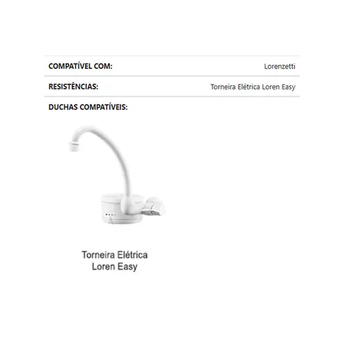 Resistência para Torneira Lorenzetti 4800W 127V Pratimix