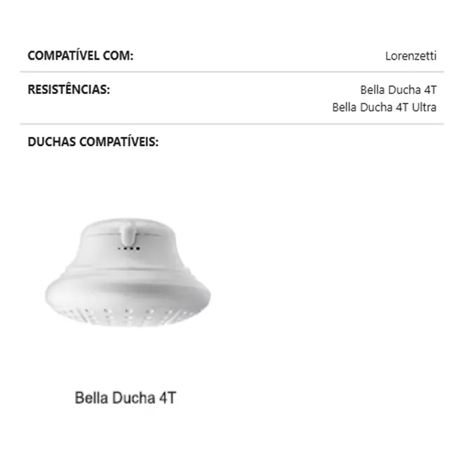 Resistência para Lorenzetti Bella 4T 6800W 220V Pratimix