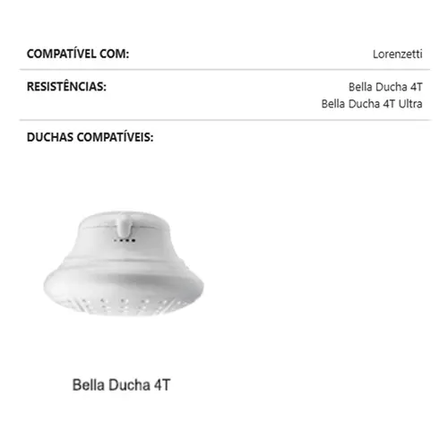 Resistência para Lorenzetti Bella 4T 6800W 220V Pratimix
