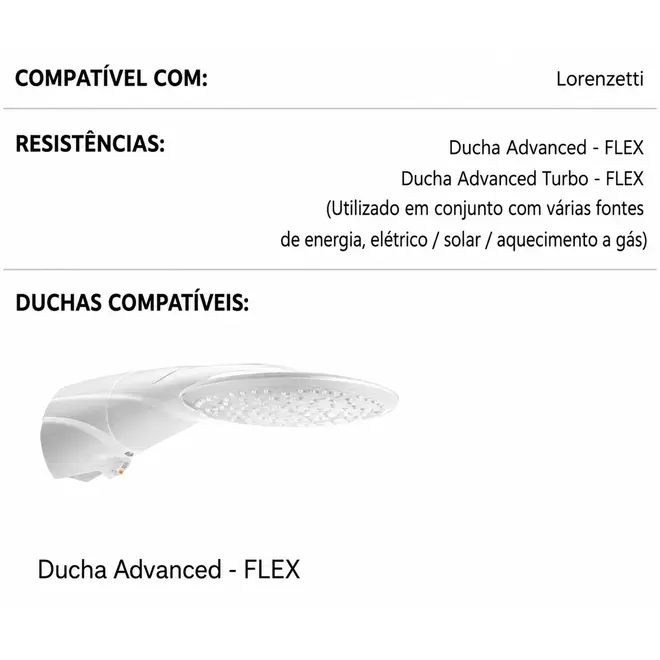 Resistência Lorenzetti Advanced Flex 6000W 220V Pratimix