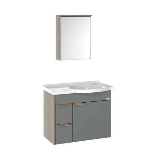 Kit Gabinete Banheiro Capri 55Cm Moss Absoluto Ajr