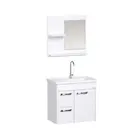 Kit Gabinete Banheiro Genova 55,4cm Branco  AJR