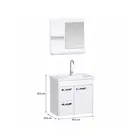 Kit Gabinete Banheiro Genova 55,4cm Branco  AJR