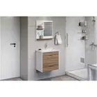 Kit Gabinete Banheiro Roma 55cm Nogal Ajr