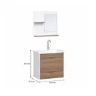Kit Gabinete Banheiro Roma 55cm Nogal Ajr