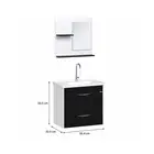 Kit Gabinete Banheiro Roma 55cm Preta Ajr