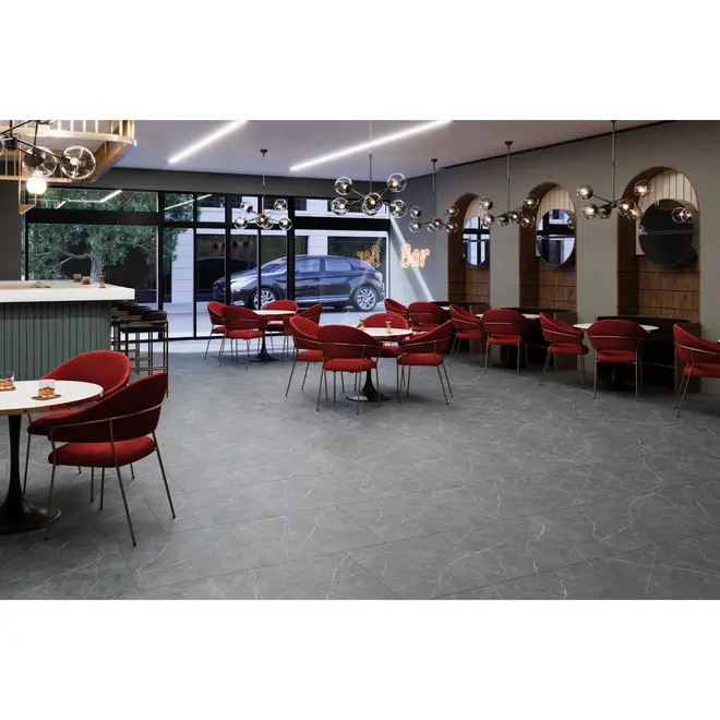 Porcelanato 62x122 Acetinado Marmi Grafite Cx2,28m² Embramaco