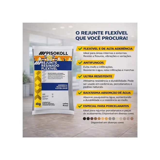 Rejunte Resinado Flex Branco 1kg Pisokoll