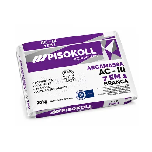 Argamassa AC3 Branca 20kg Pisokoll