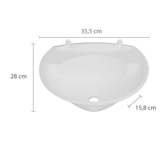 LAVATORIO PLASTICO 3,8L 36X28CM BRANCO ASTRA
