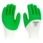 LUVA MALHA BANHADA VERDE C/LATEX CORRUGADA IMBAT