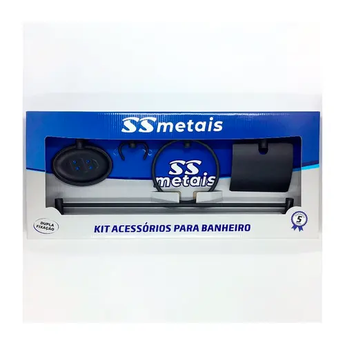 Kit 5 Peças Preto Inox Stander SSMetais