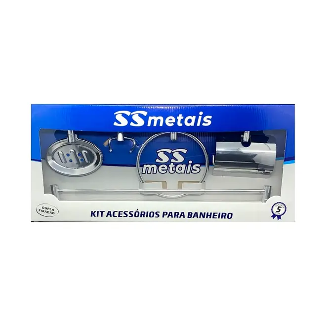 Kit 5 Peças Cromado Inox Stander SSMetais