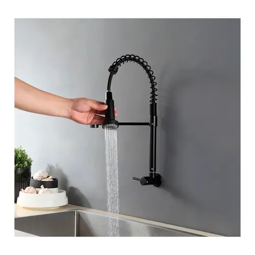 Torneira de Cozinha Gourmet Fria Parede Black Fosco Deckcasa