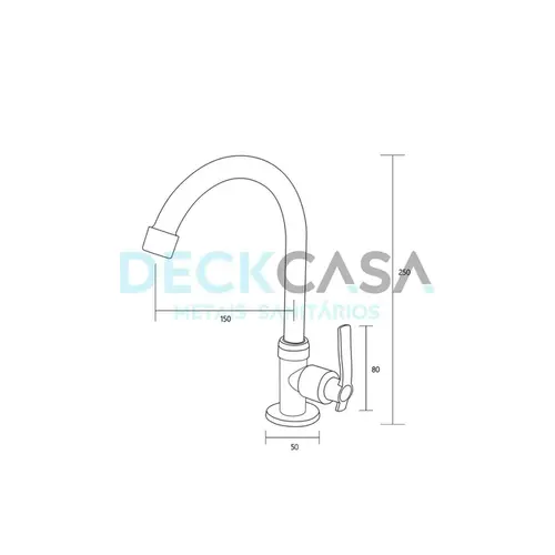 Torneira de Cozinha Mesa 6601 Cromada Deckcasa