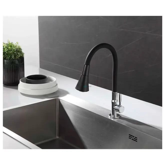 Torneira de Cozinha de Mesa 6607 com Jato Duplo Black Deckcasa