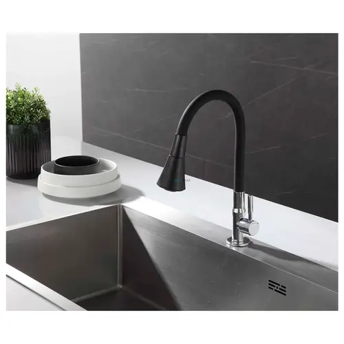 Torneira de Cozinha de Mesa 6607 com Jato Duplo Black Deckcasa