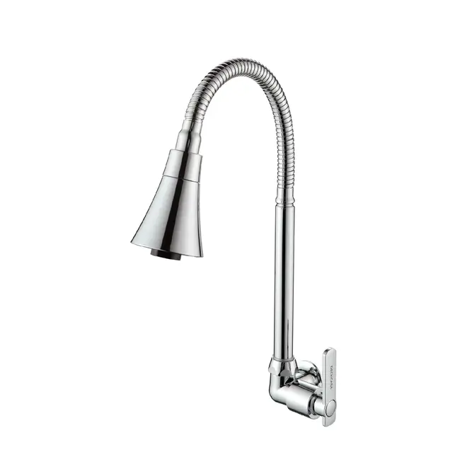 Torneira de Cozinha Parede 6614 Jato Duplo Cromado Deckcasa