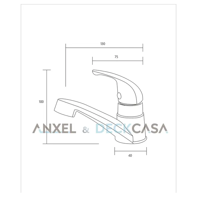 Torneira para Lavatório ABS 6711 Alavanca Cromada Deckcasa
