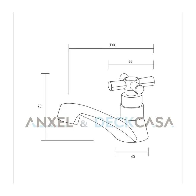 Torneira para Lavatório ABS 6712 Cruzeta Cromada Deckcasa