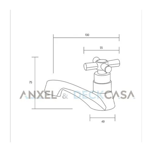 Torneira para Lavatório ABS 6712 Cruzeta Cromada Deckcasa