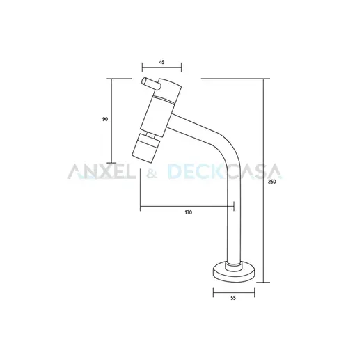 Torneira para Lavatório Alta Slim 6613 Black Deckcasa