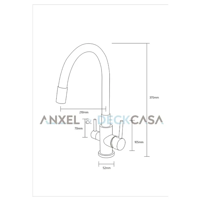 Torneira Monocomando Flexível para Cozinha Cromada Deckcasa