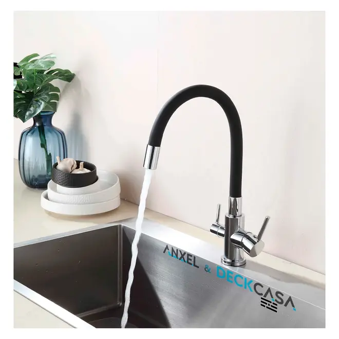 Torneira Monocomando Flexível para Cozinha Cromada Deckcasa
