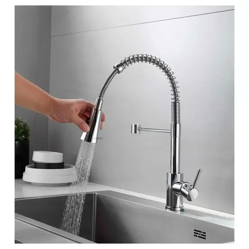 Torneira Monocomando Gourmet para Cozinha com Ducha Cromada Deckcasa
