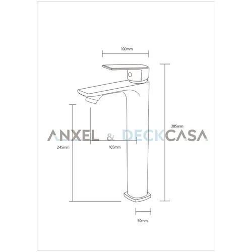 Torneira Monocomando Alta para Lavatório 6040 Cromada Deckcasa