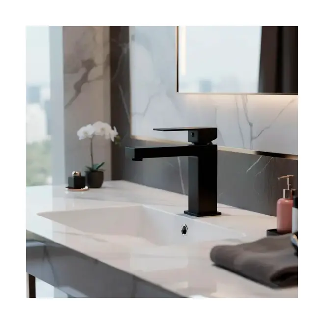 Torneira Monocomando para Lavatório Baixa 6036 Quadrada Black Deckcasa