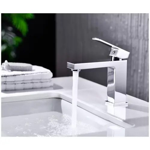 Torneira Monocomando para Lavatório Baixa 6036 Quadrada Cromada Deckcasa