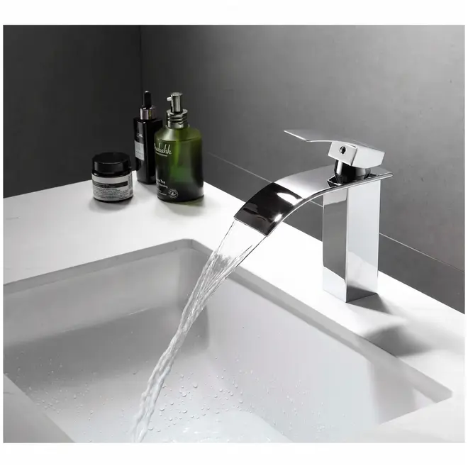 Torneira Monocomando para Lavatório Baixa 6019 Cascata Cromada Deckcasa