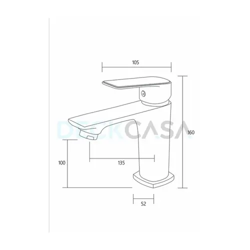 Torneira Monocomando Baixa para Lavatório 6040 Black Deckcasa